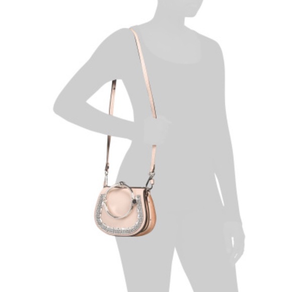 Chloe Nile Leather Shoulder Bag with Embellishment in Cement Pink (NWT) - Picture 3 of 12